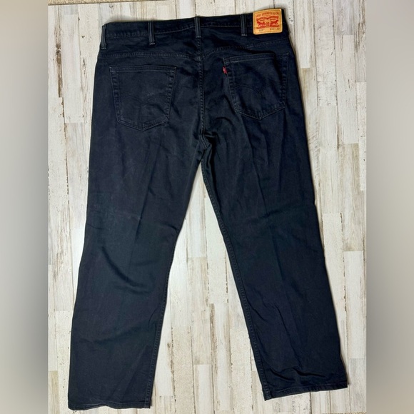Levis 569 Jeans Mens 40x32 Black Denim Straight Leg Casual Preppy - Picture 8 of 10